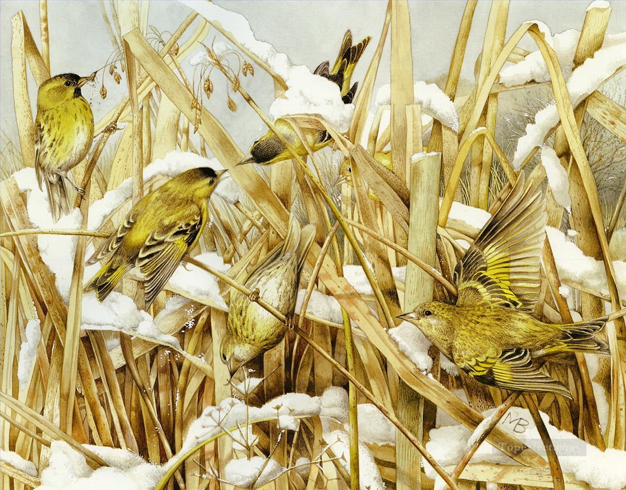 février oiseaux Peintures à l'huile